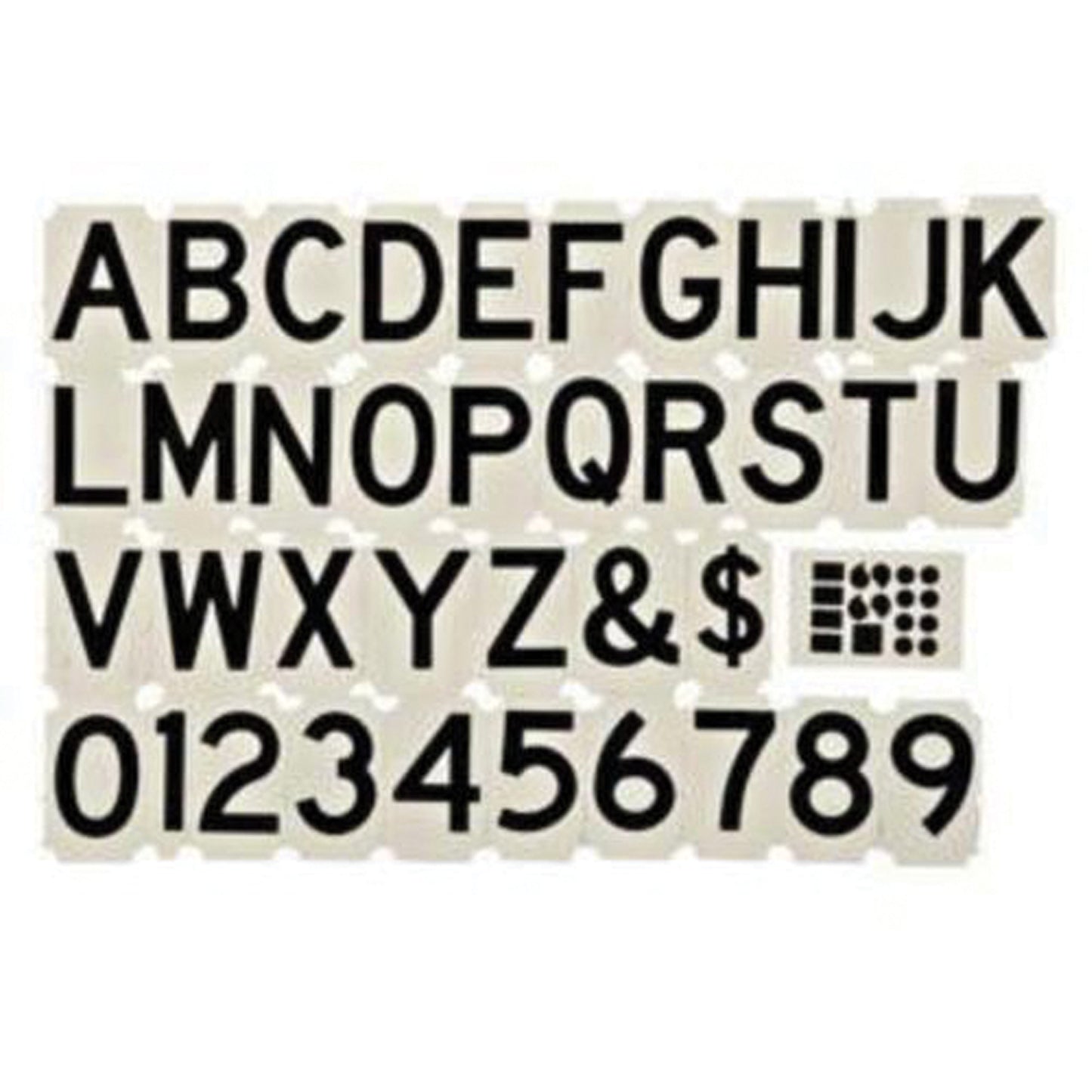 Brady Quick-Align® Individual Gothic Labels Kit, Assorted Numbers/Letters/Punctuation, 3" H, Black