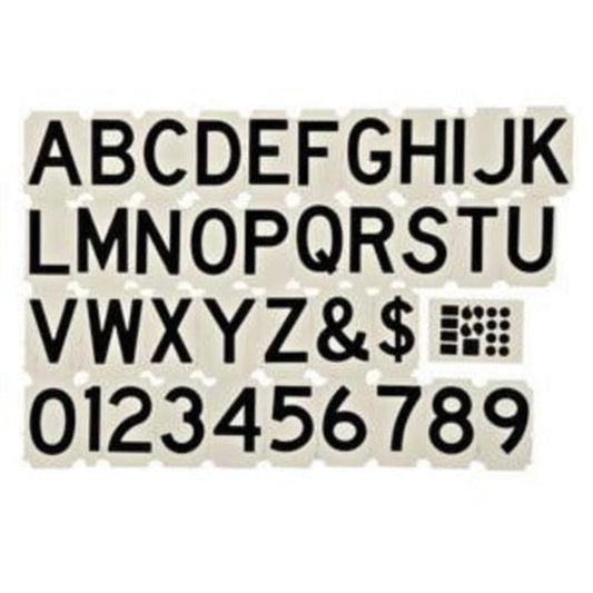 Brady Quick-Align® Individual Gothic Labels Kit, Assorted Numbers/Letters/Punctuation, 3" H, Black