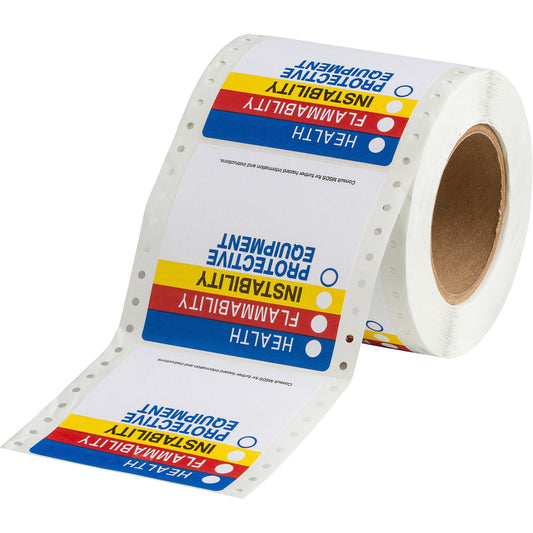 Brady "Protective Equipment" Self-Laminating Labels, Paper, Sheet, 3-7/8" L x 3-7/8" W