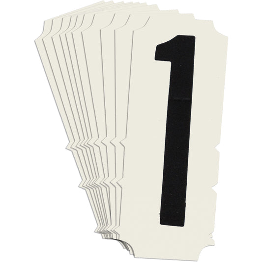 Brady Quick-Align® Individual Gothic Number and Letter Labels, 1, 2" H, Black