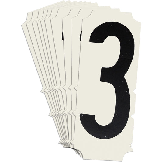 Brady Condensed Quick-Align® Individual Gothic Number and Letter Labels, 3, 2" H, Black