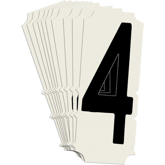 Brady Condensed Quick-Align® Individual Gothic Number and Letter Labels, 4, 2" H, Black