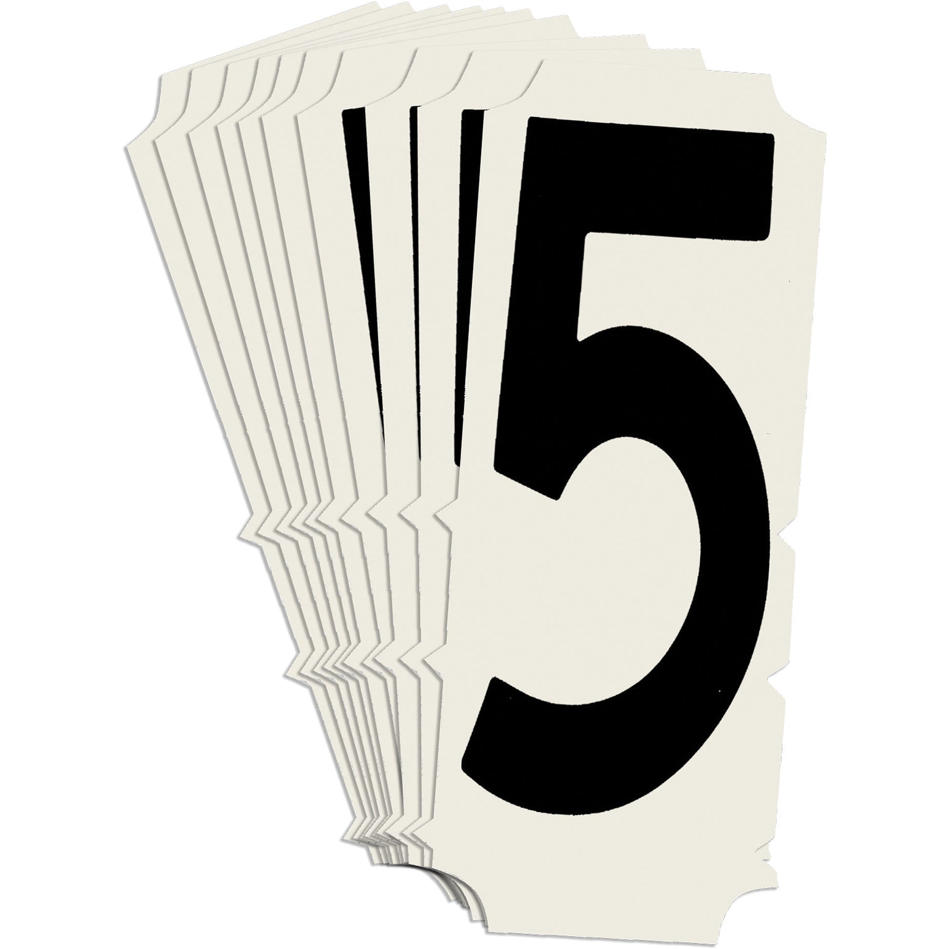 Brady Condensed Quick-Align® Individual Gothic Number and Letter Labels, 5, 2" H, Black
