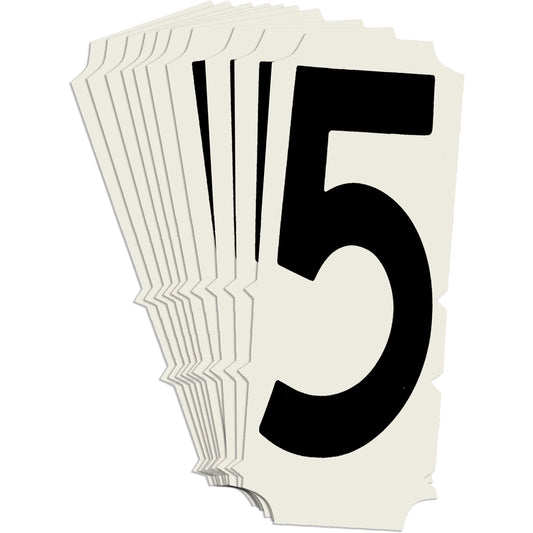 Brady Condensed Quick-Align® Individual Gothic Number and Letter Labels, 5, 2" H, Black