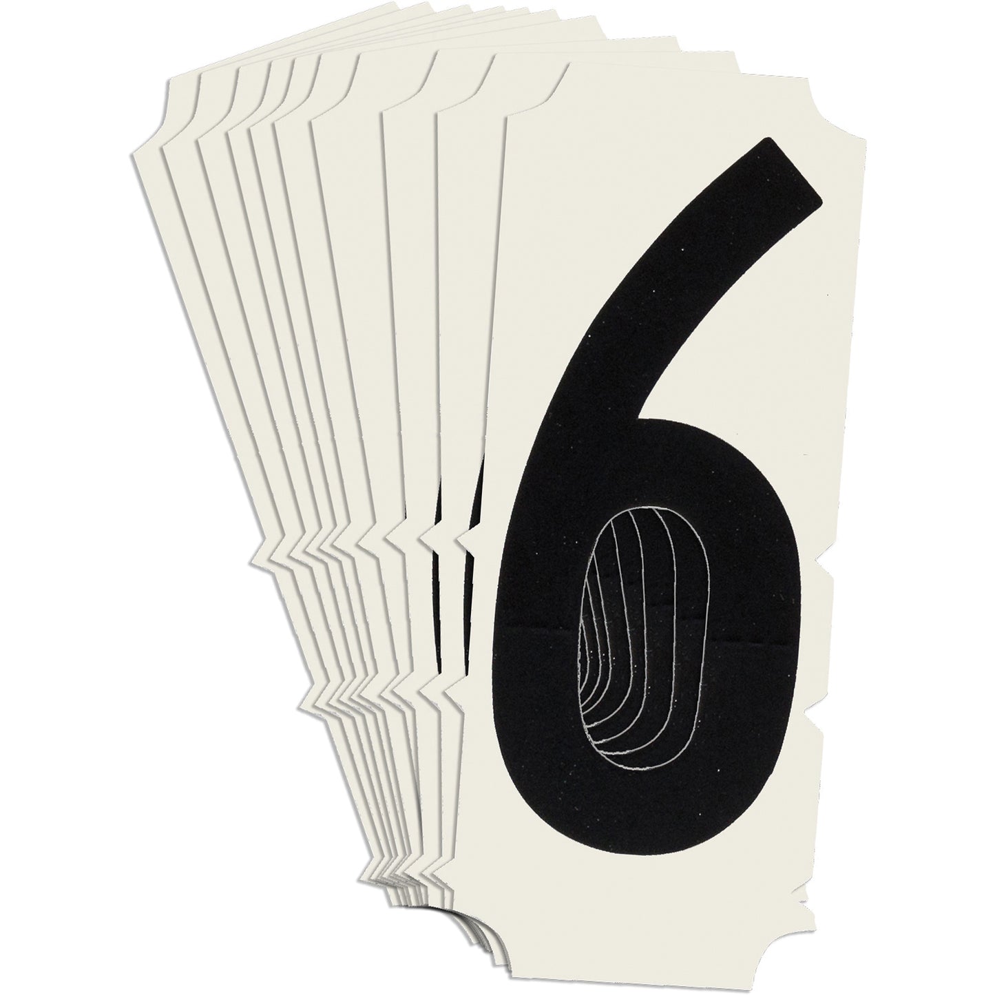 Brady Condensed Quick-Align® Individual Gothic Number and Letter Labels, 6, 2" H, Black