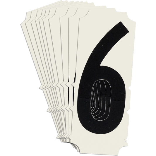 Brady Condensed Quick-Align® Individual Gothic Number and Letter Labels, 6, 2" H, Black
