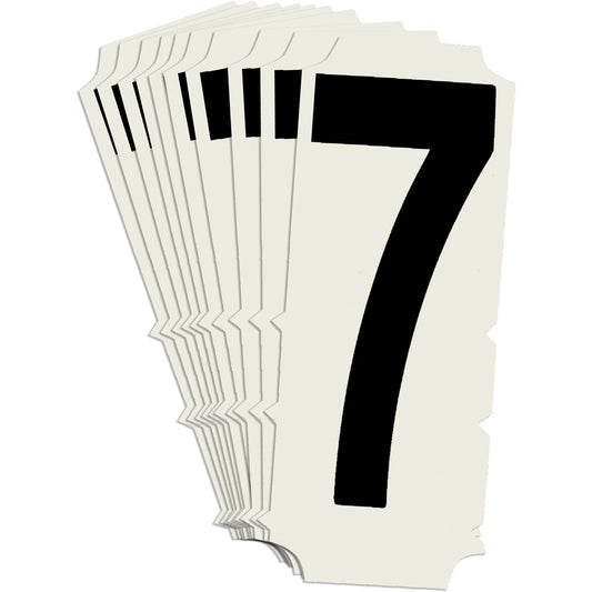 Brady Condensed Quick-Align® Individual Gothic Number and Letter Labels, 7, 2" H, Black