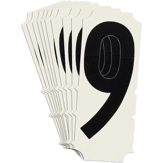 Brady Condensed Quick-Align® Individual Gothic Number and Letter Labels, 9, 2" H, Black