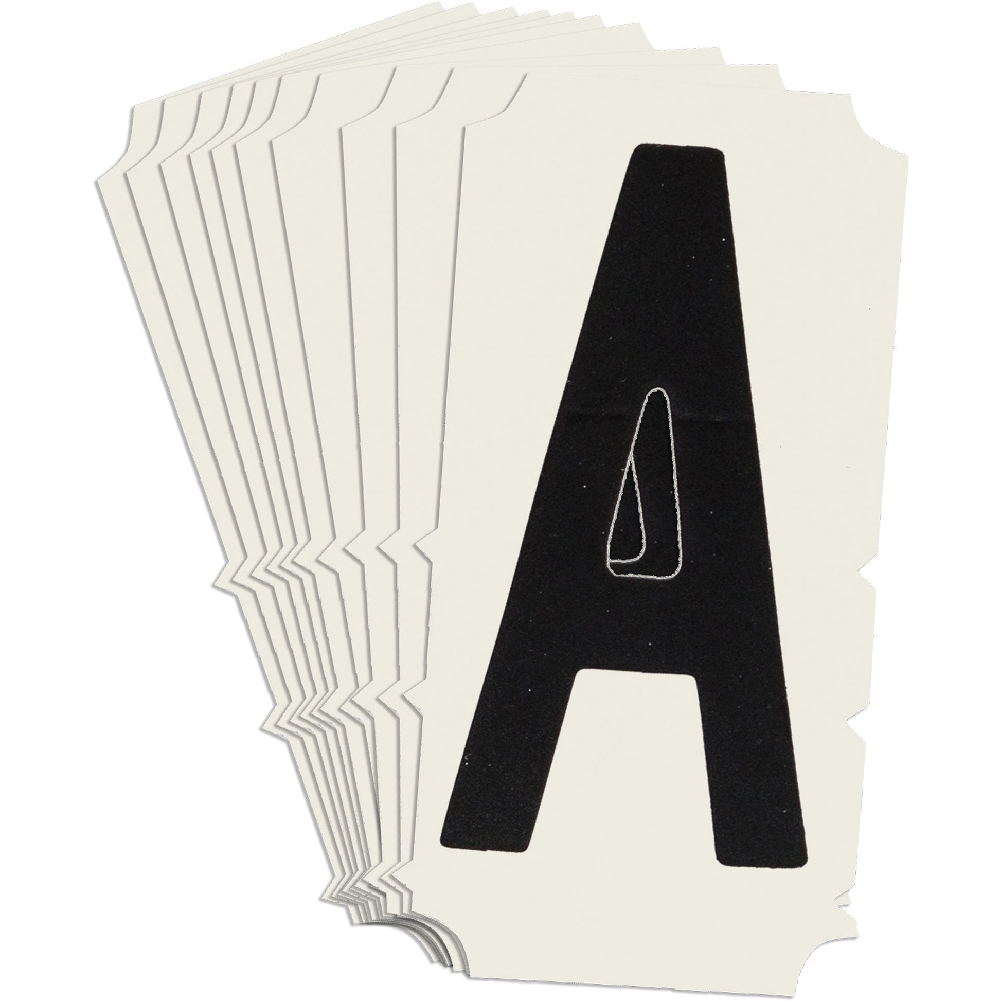 Brady Condensed Quick-Align® Individual Gothic Number and Letter Labels, A, 2" H, Black