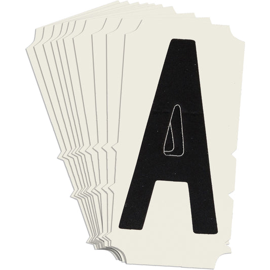 Brady Condensed Quick-Align® Individual Gothic Number and Letter Labels, A, 2" H, Black