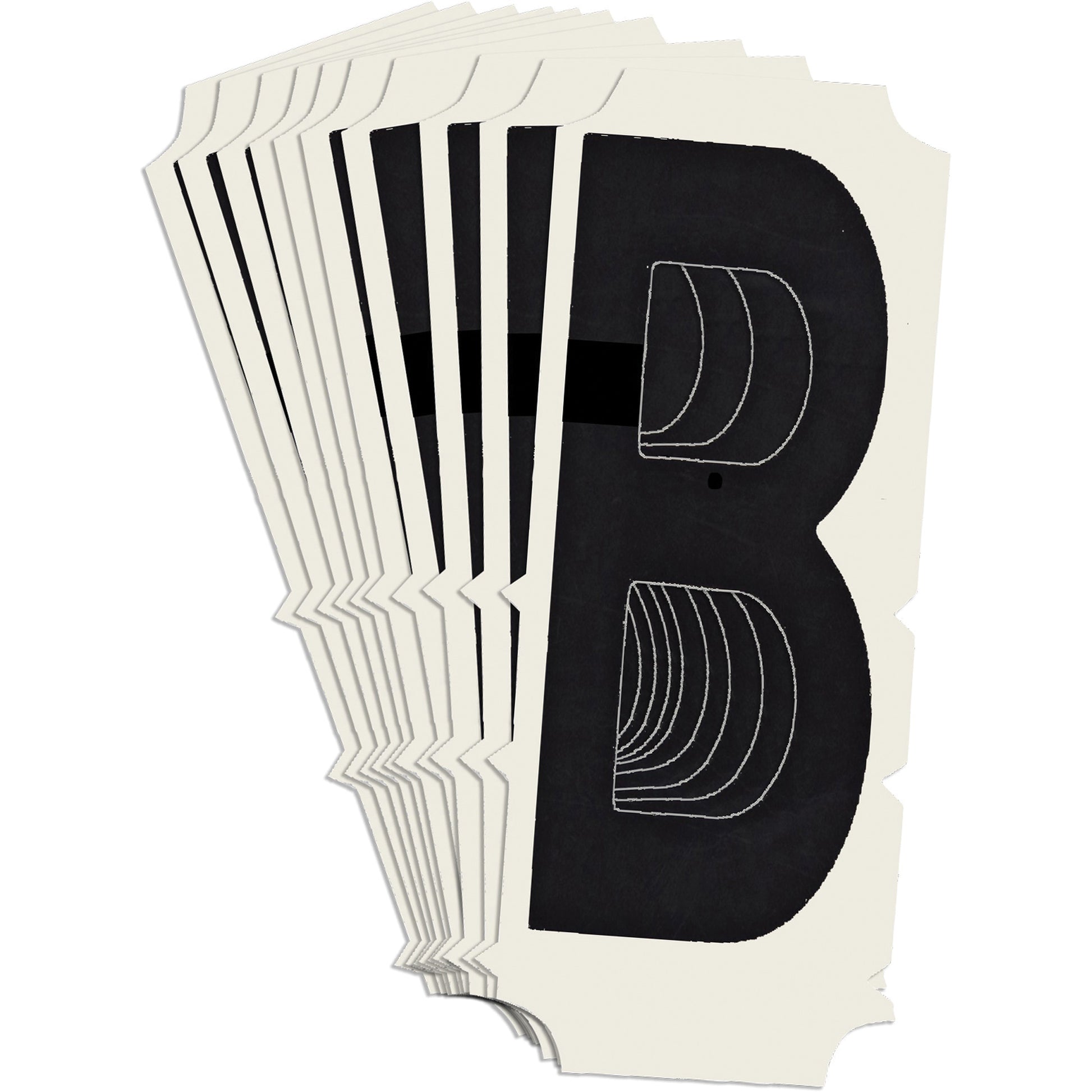 Brady Condensed Quick-Align® Individual Gothic Number and Letter Labels, B, 2" H, Black