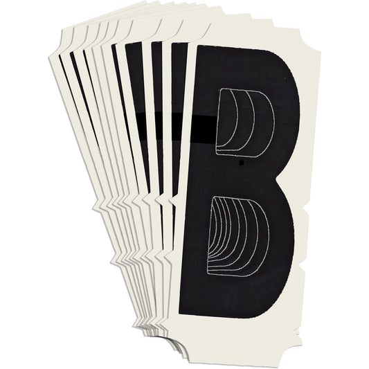 Brady Condensed Quick-Align® Individual Gothic Number and Letter Labels, B, 2" H, Black