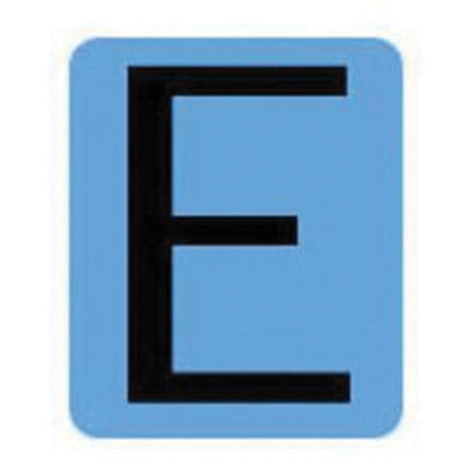 Brady Condensed Quick-Align® Individual Gothic Number and Letter Labels, E, 2" H, Black
