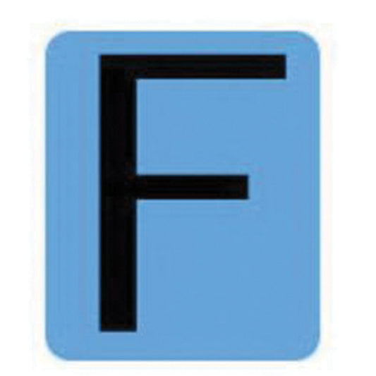 Brady Condensed Quick-Align® Individual Gothic Number and Letter Labels, F, 2" H, Black