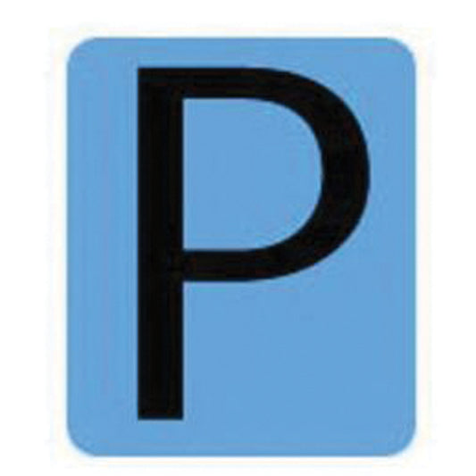 Brady Condensed Quick-Align® Individual Gothic Number & Letter Labels, P, 2" H, Black