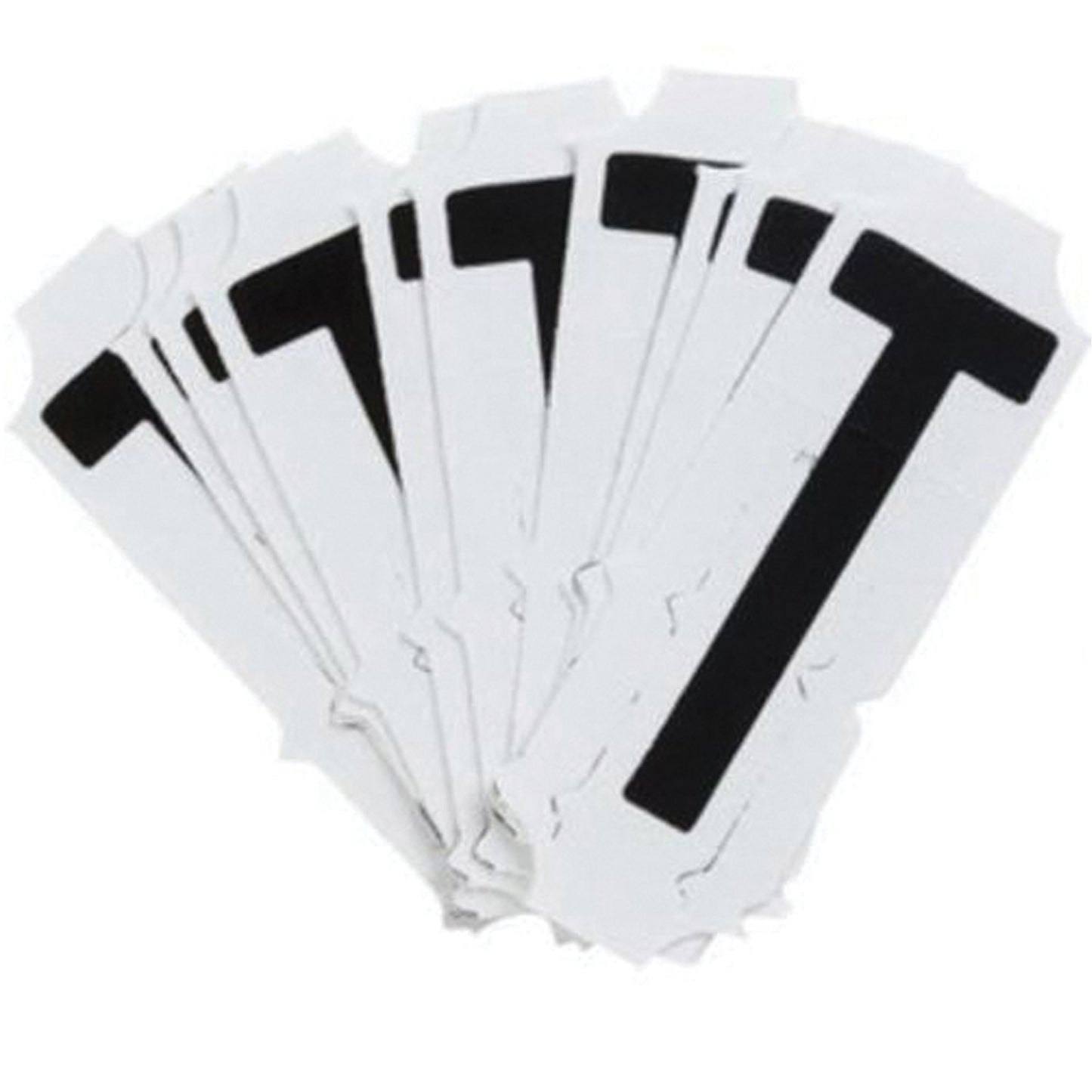 Brady Condensed Quick-Align® Individual Gothic Number & Letter Labels, T, 2" H, Black