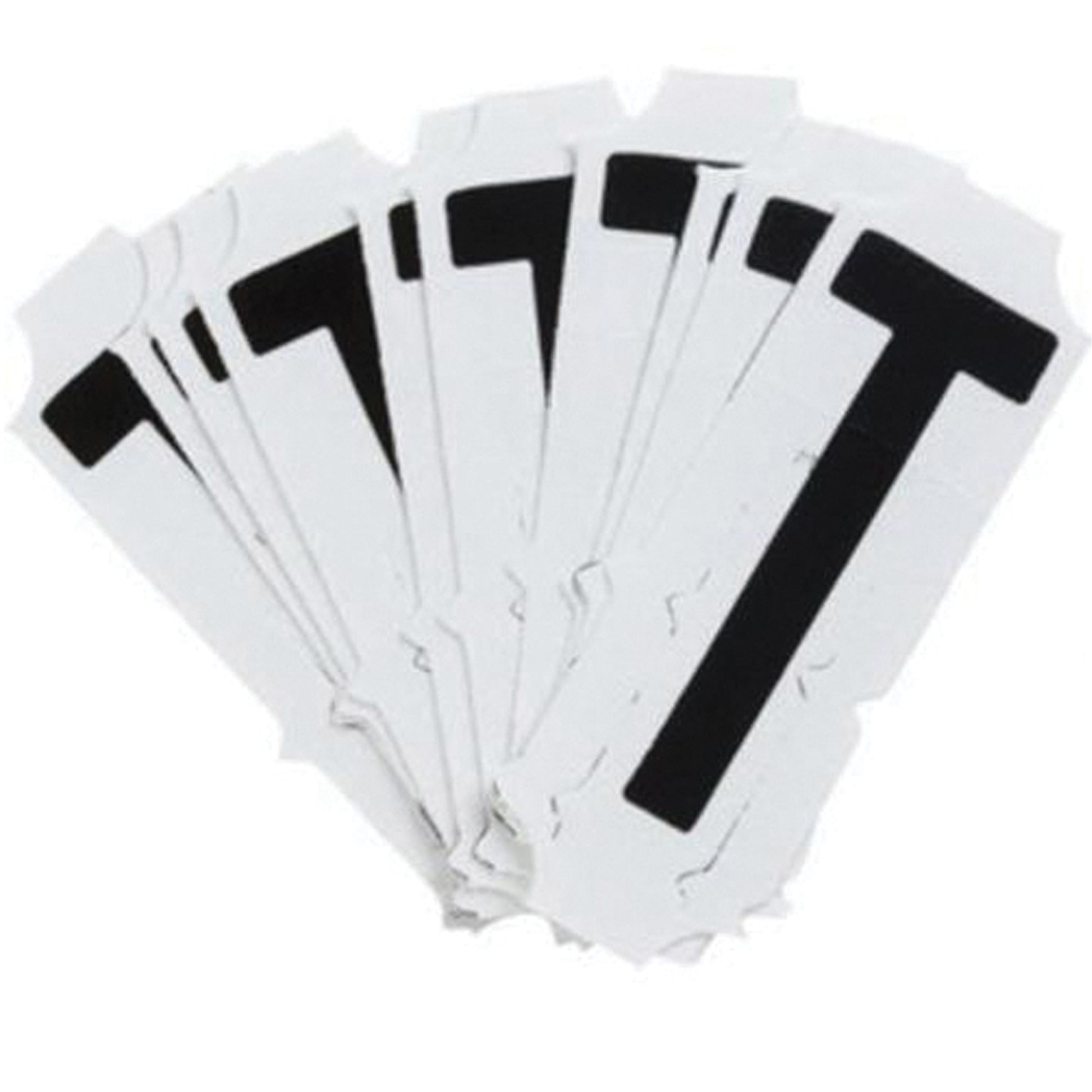 Brady Condensed Quick-Align® Individual Gothic Number & Letter Labels, T, 2" H, Black