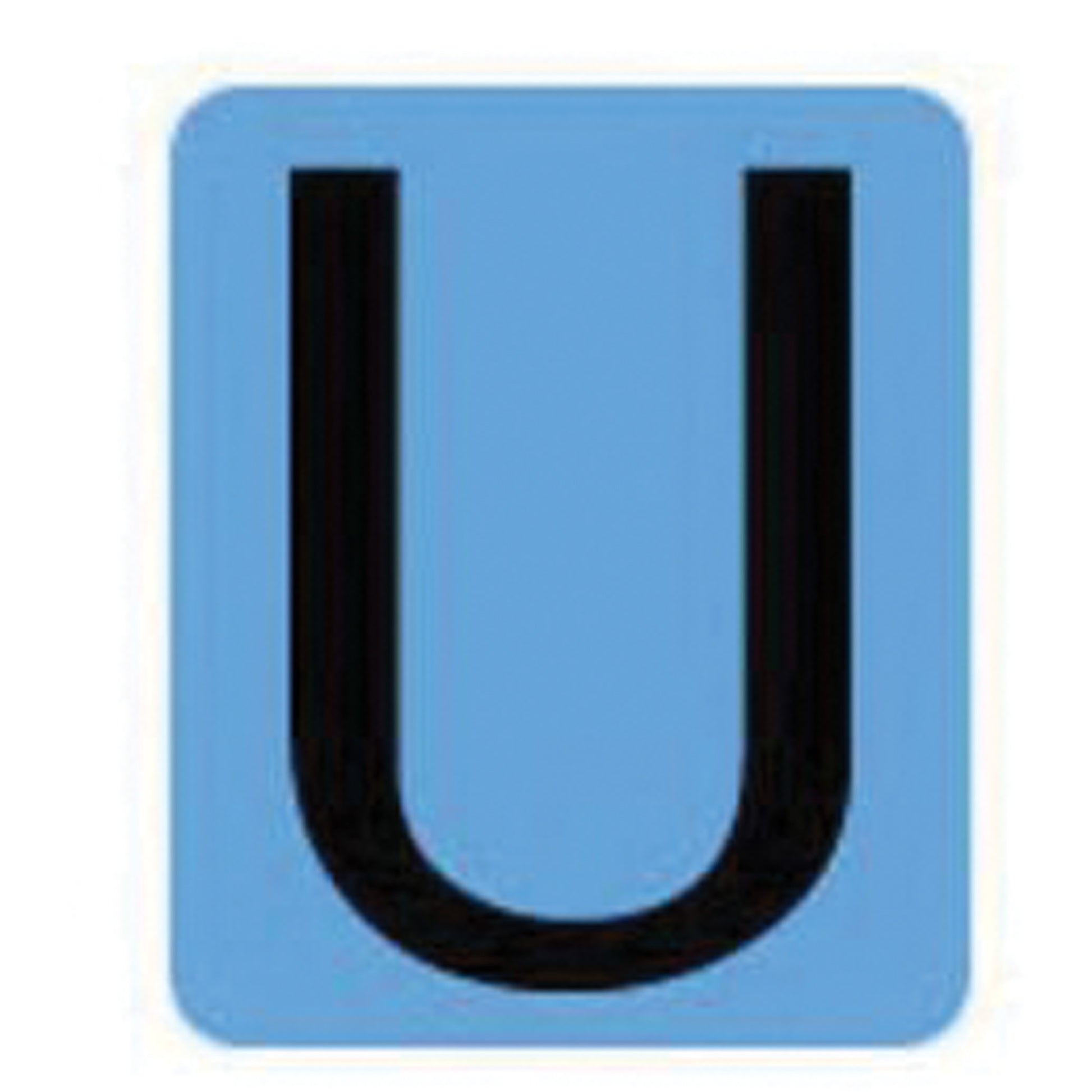 Brady Condensed Quick-Align® Individual Gothic Number & Letter Labels, U, 2" H, Black