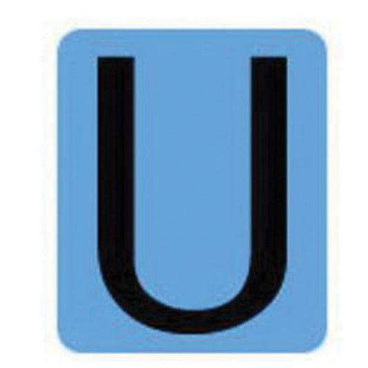 Brady Condensed Quick-Align® Individual Gothic Number & Letter Labels, U, 2" H, Black