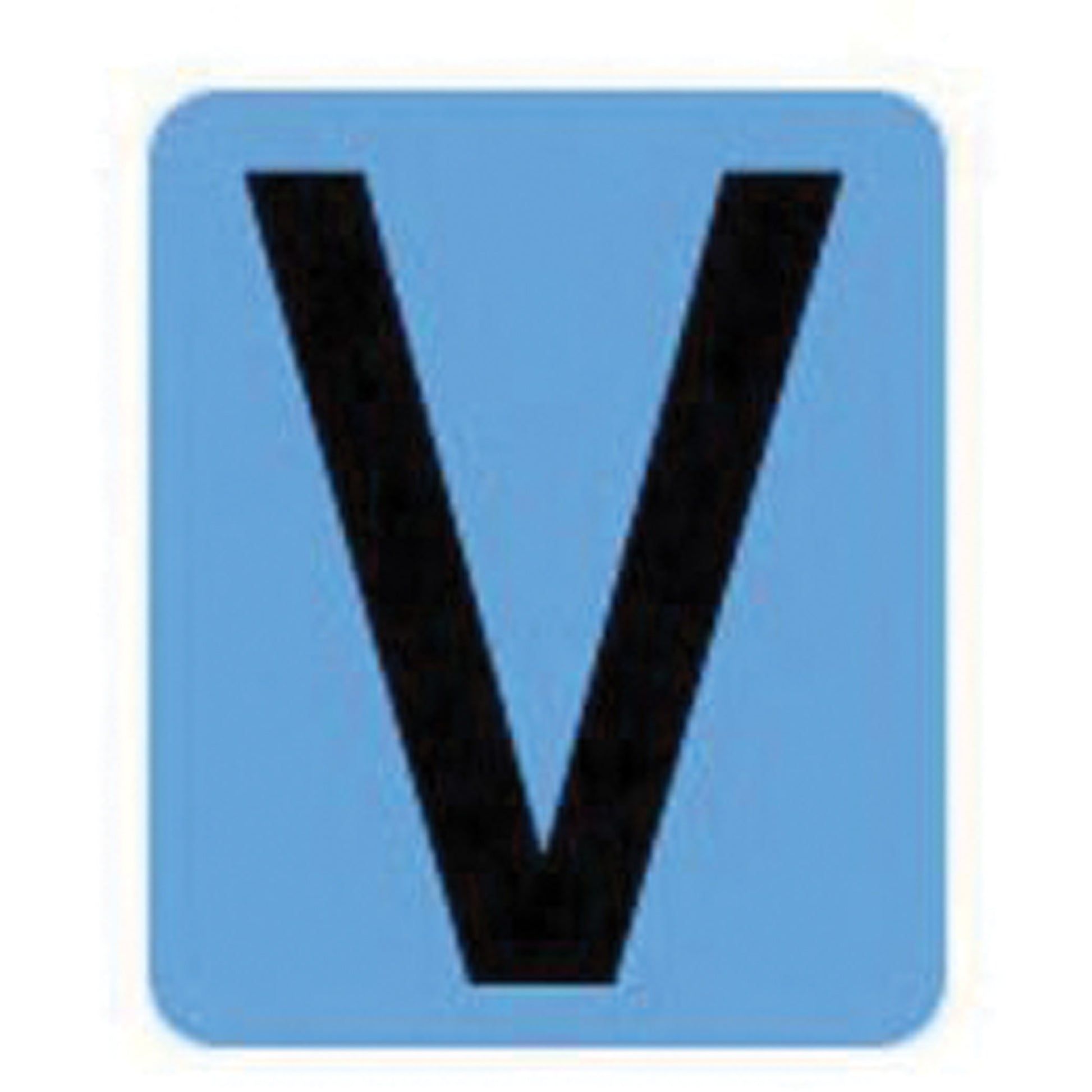 Brady Condensed Quick-Align® Individual Gothic Number & Letter Labels, V, 2" H, Black