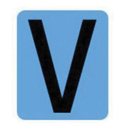 Brady Condensed Quick-Align® Individual Gothic Number & Letter Labels, V, 2" H, Black