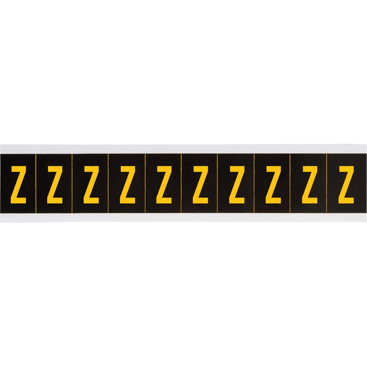 Brady Individual Number & Letter Labels, Z, 2" H, Yellow on Black