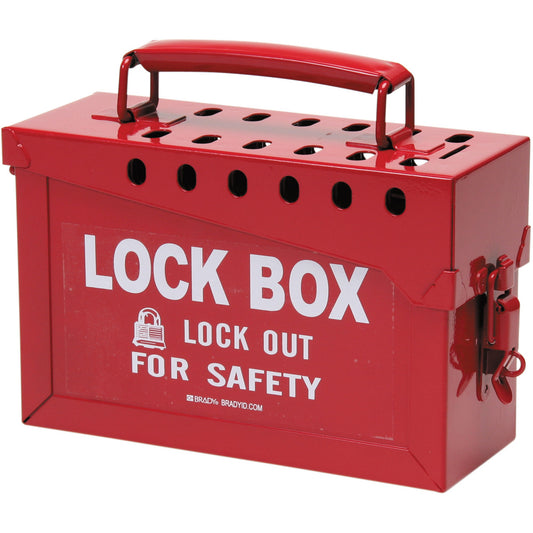 Brady Portable Metal Lock Box, Red