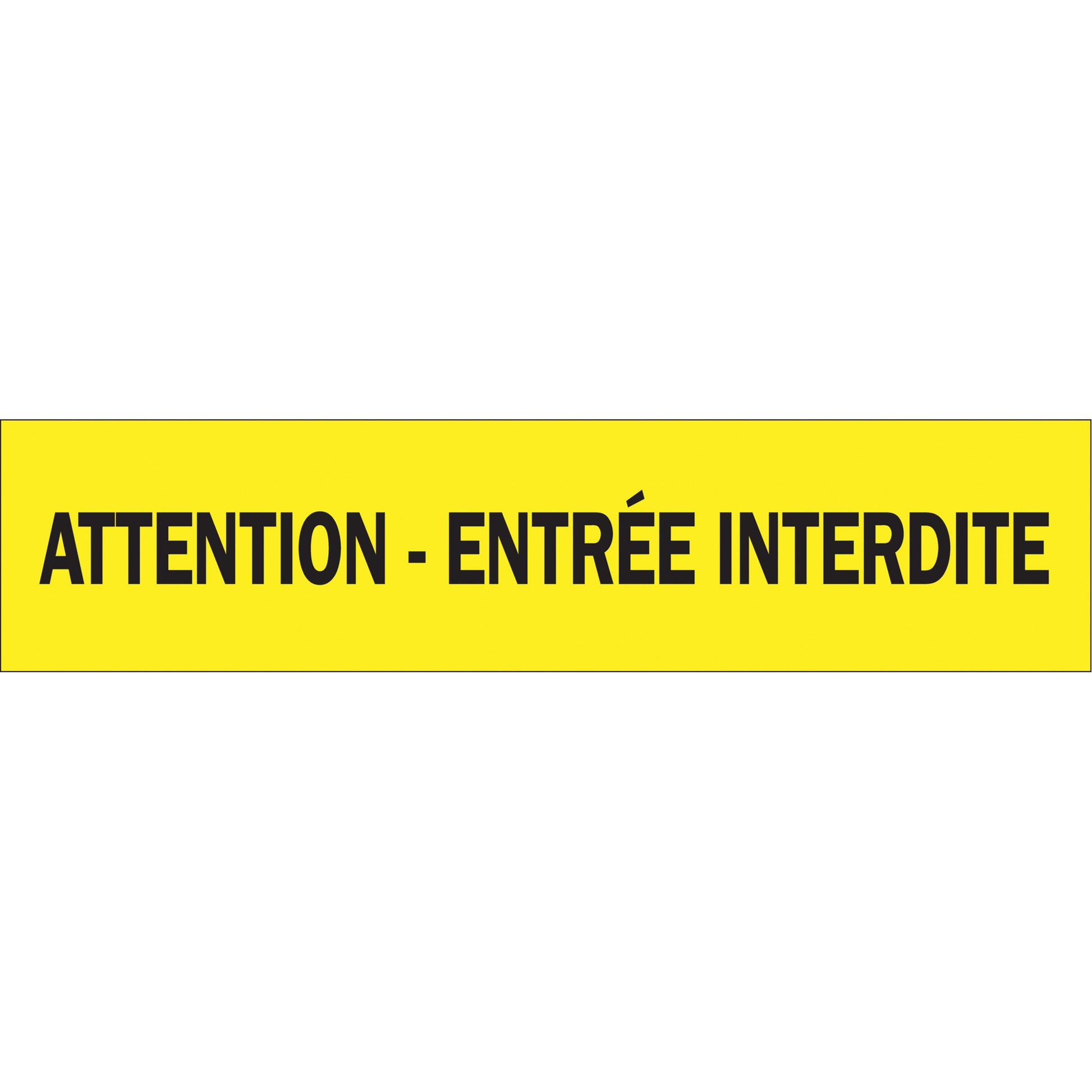 Brady "Attention - Entrée Interdite" Barricade Tape, French, 3" W x 1000' L, 3.5 mils, Black on Yellow
