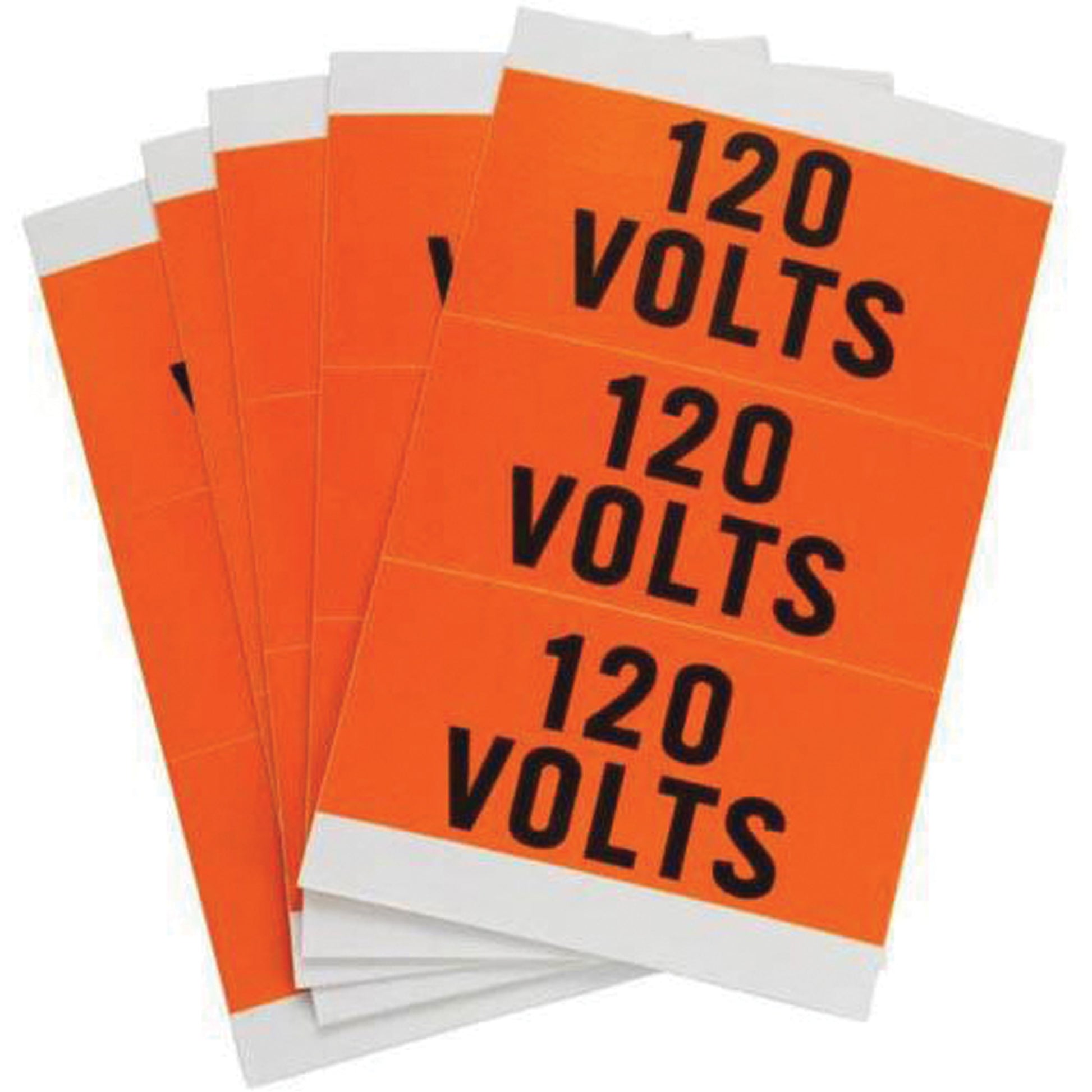 Brady Porta-Pack "120 Volts" Labels, Cloth, 3.25" L x 0.5625" H, Orange