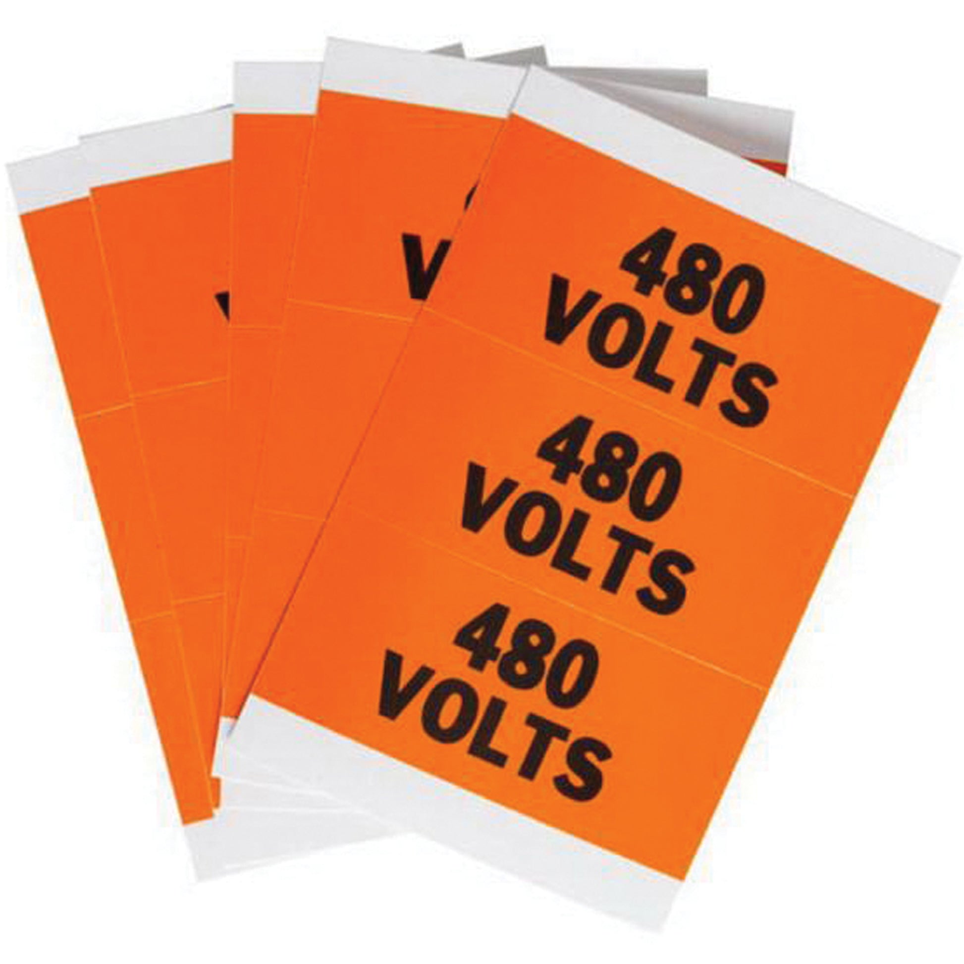 Brady Porta-Pack "480 Volts" Labels, Cloth, 3.25" L x 0.536" H, Orange