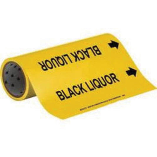 Brady PIPEMARK BLACK LIQUOR BLK/YEL 12"X30' ROLL SS