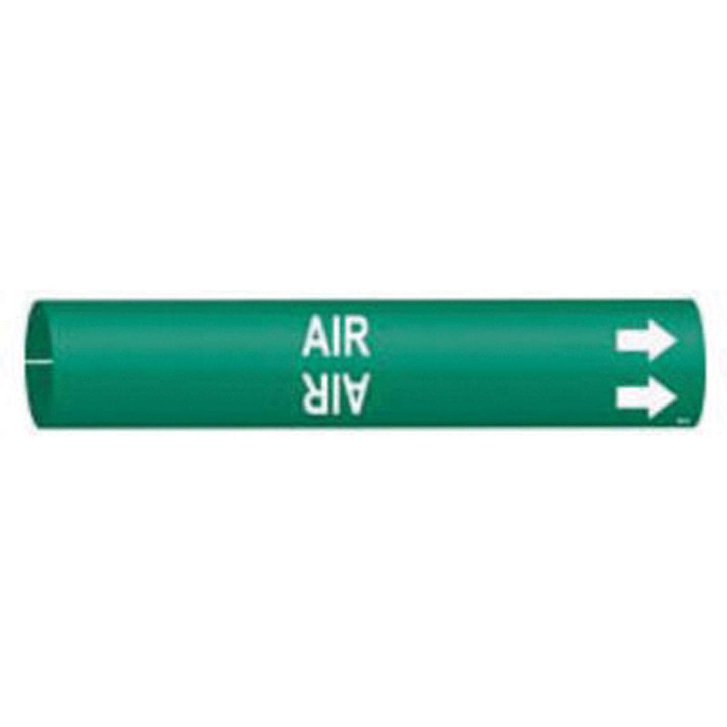 Brady "Air" Pipe Marker, Snap-On, 7/8" H x 7/8" W, White on Green