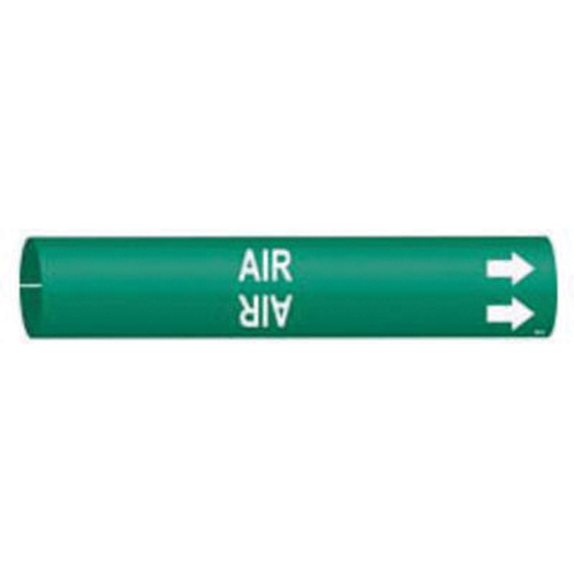 Brady "Air" Pipe Marker, Snap-On, 7/8" H x 7/8" W, White on Green