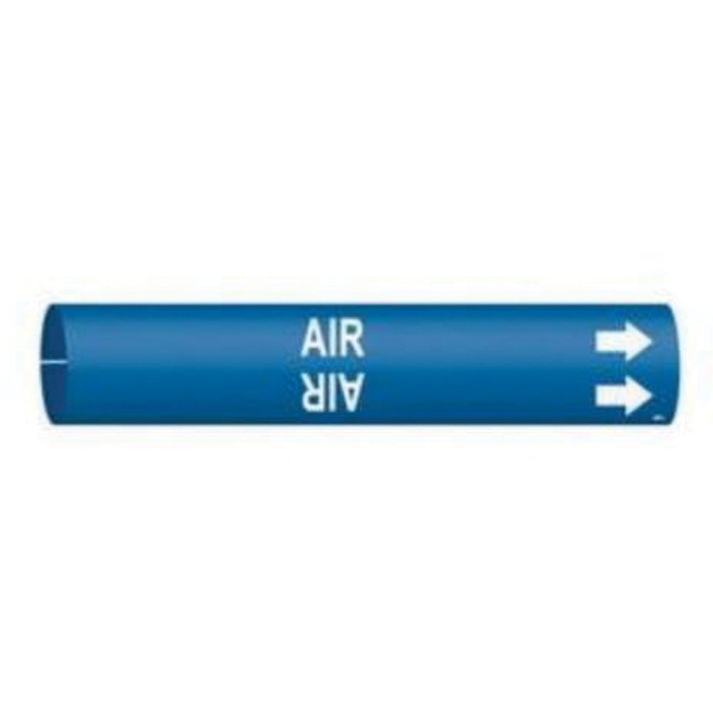 Brady "Air" Pipe Marker, Snap-On, 13/16" H x 13/16" W, White on Blue