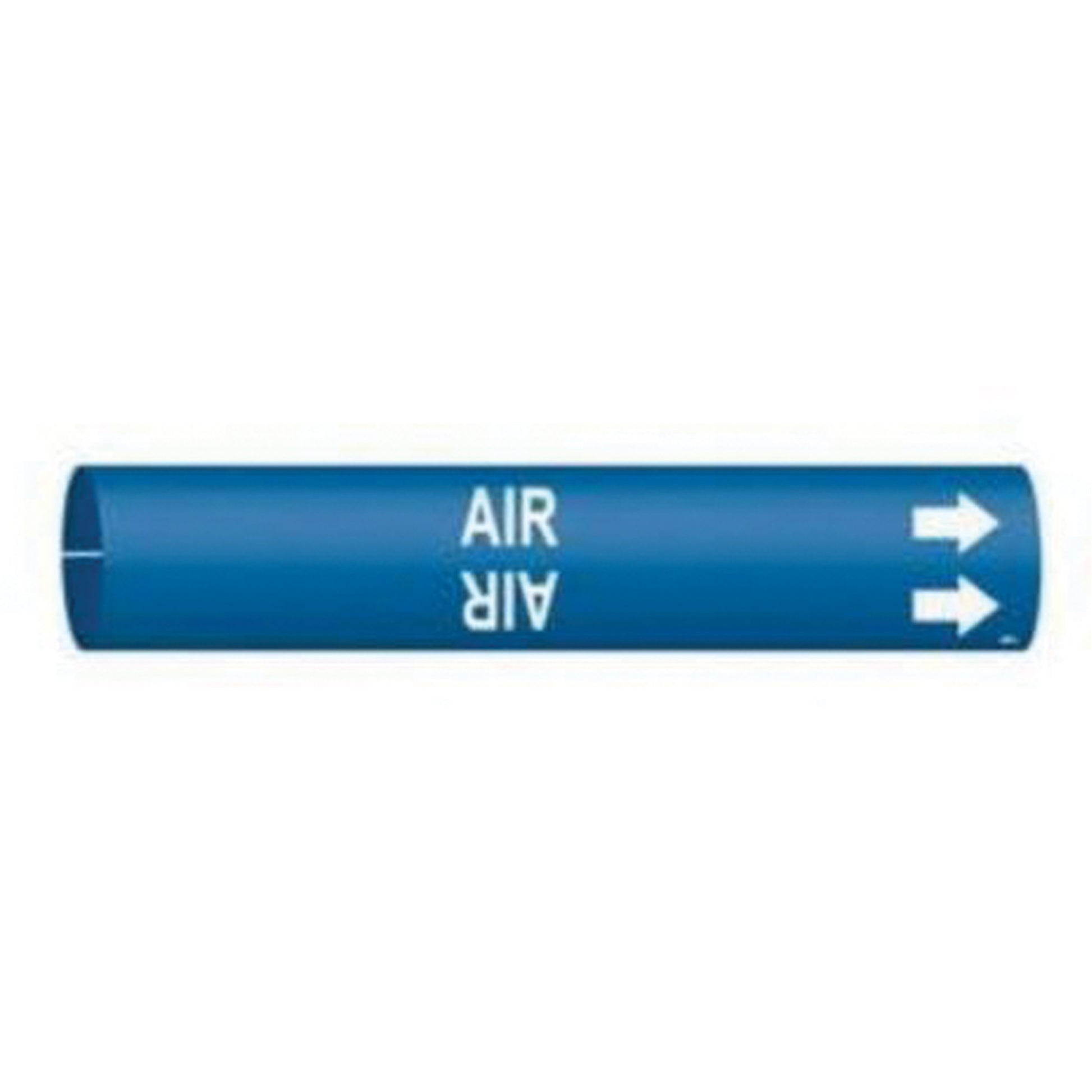 Brady "Air" Pipe Marker, Snap-On, 13/16" H x 13/16" W, White on Blue