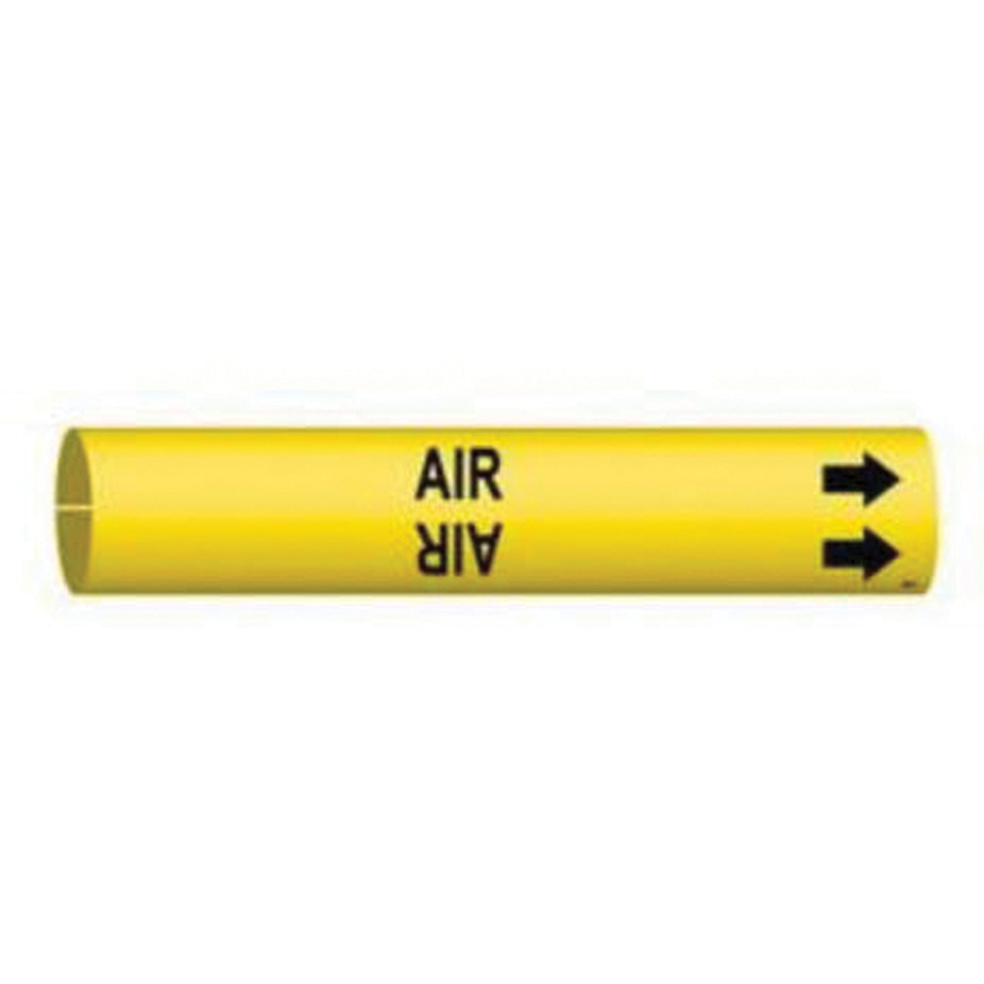 Brady "Air" Pipe Marker, Snap-On, 7/8" H x 7/8" W, Black on Yellow