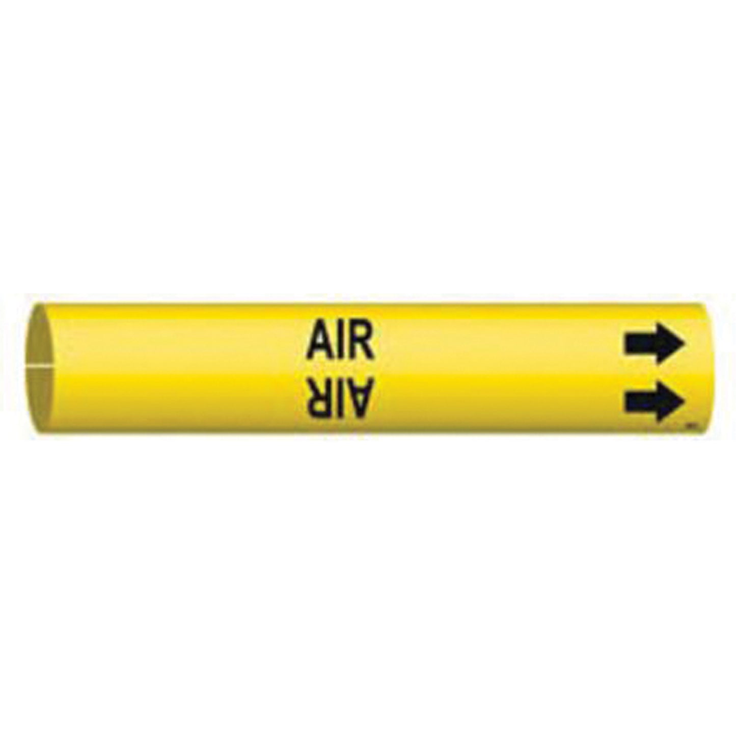 Brady "Air" Pipe Marker, Snap-On, 2-13/16" H x 2-13/16" W, Black on Yellow