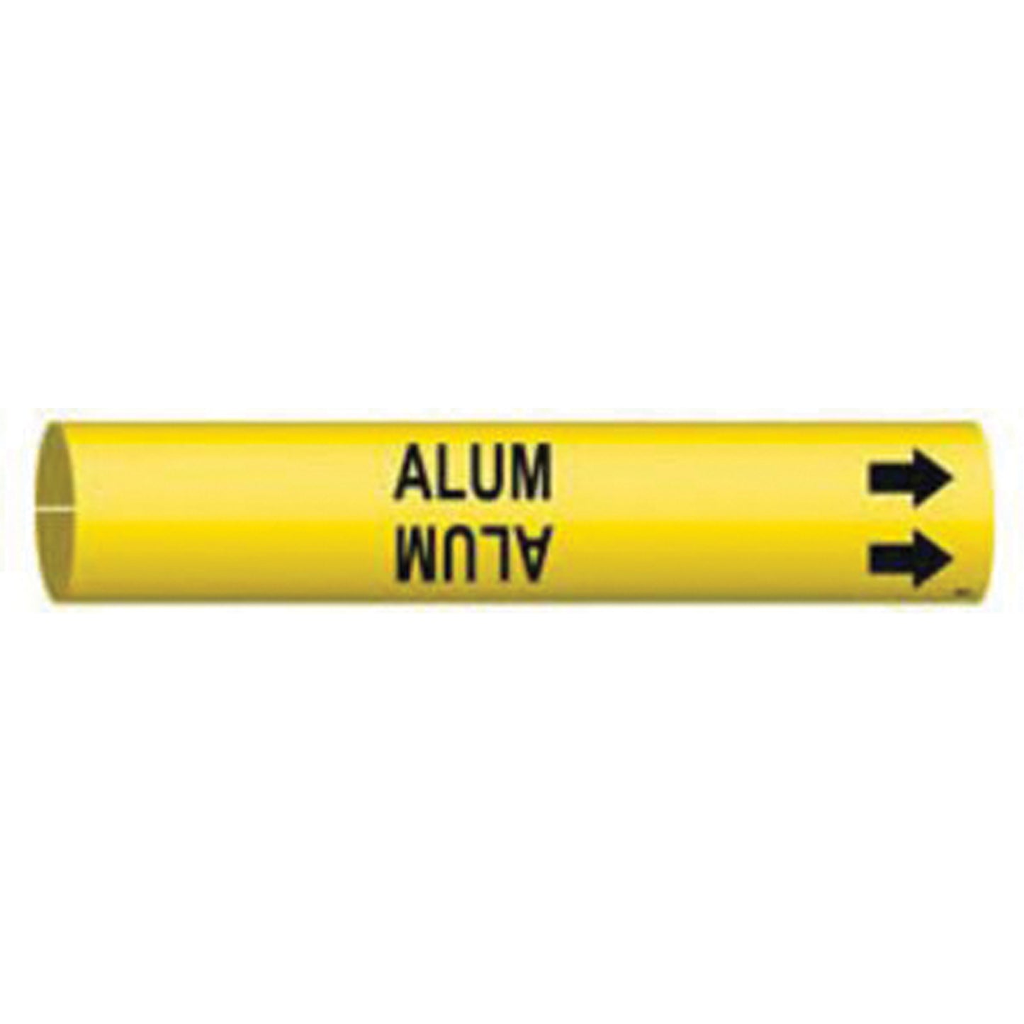 Brady "Alum" Pipe Marker, Snap-On, 13/16" H x 13/16" W, Black on Yellow