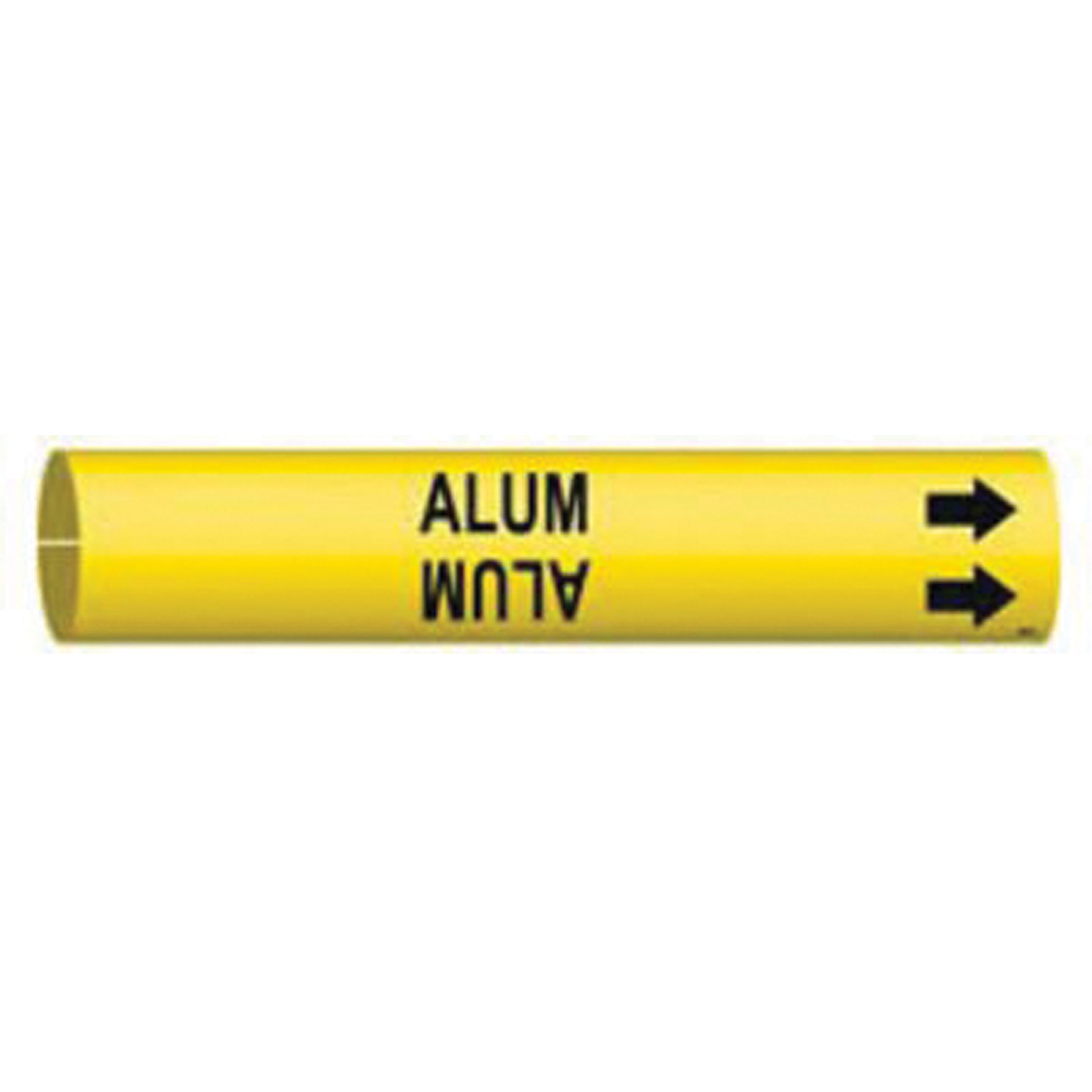 Brady "Alum" Pipe Marker, Snap-On, 13/16" H x 13/16" W, Black on Yellow