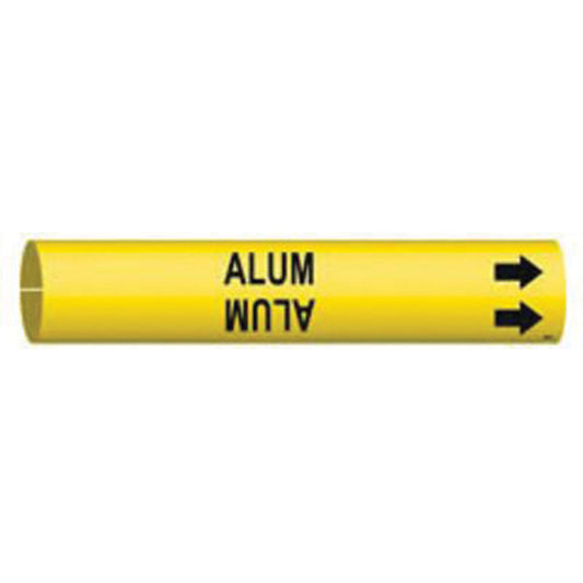 Brady "Alum" Pipe Marker, Snap-On, 13/16" H x 13/16" W, Black on Yellow
