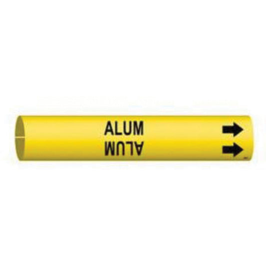 Brady "Alum" Pipe Marker, Snap-On, 7/8" H x 7/8" W, Black on Yellow