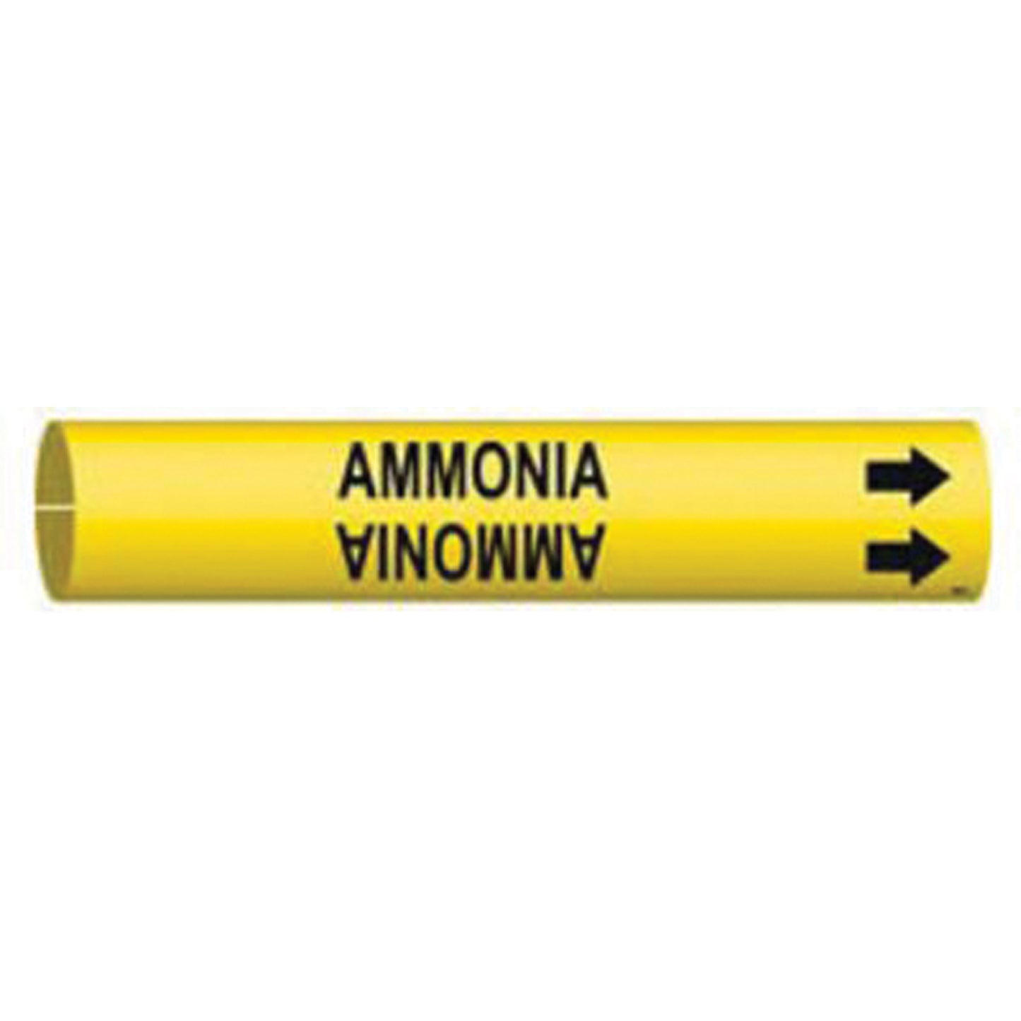 Brady "Ammonia" Pipe Marker, Snap-On, 13/16" H x 13/16" W, Black on Yellow