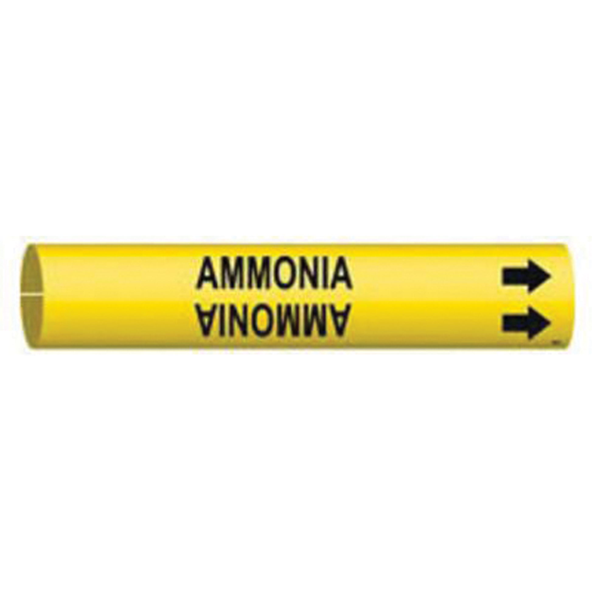 Brady "Ammonia" Pipe Marker, Snap-On, 13/16" H x 13/16" W, Black on Yellow