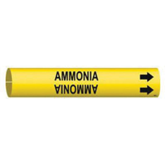 Brady "Ammonia" Pipe Marker, Snap-On, 13/16" H x 13/16" W, Black on Yellow