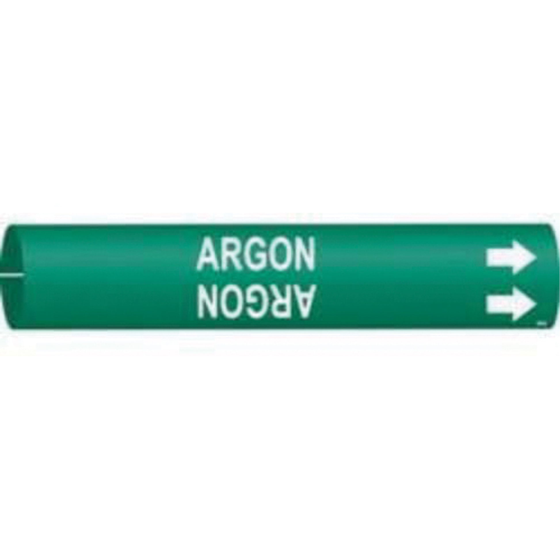 Brady "Argon" Pipe Marker, Snap-On, 7/8" H x 7/8" W, White on Green