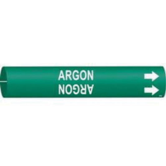 Brady "Argon" Pipe Marker, Snap-On, 7/8" H x 7/8" W, White on Green