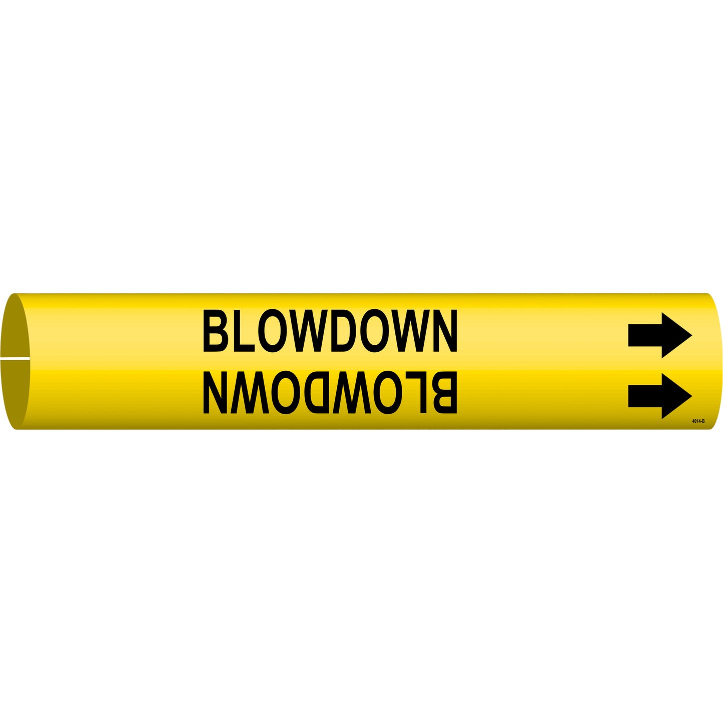 Brady "Blowdown" Pipe Marker, Snap-On, 7/8" H x 7/8" W, Black on Yellow