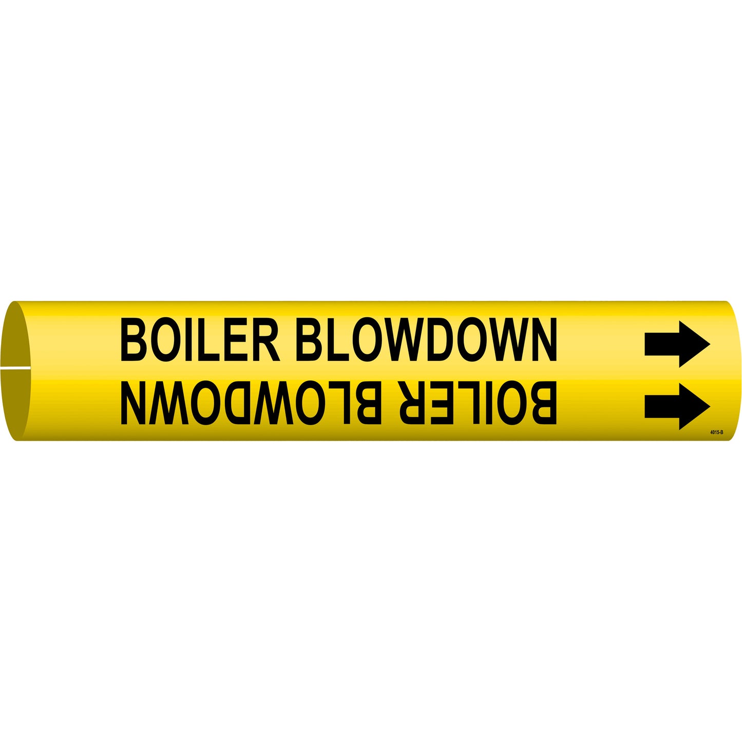 Brady "Boiler Blowdown" Pipe Marker, Snap-On, 7/8" H x 7/8" W, Black on Yellow