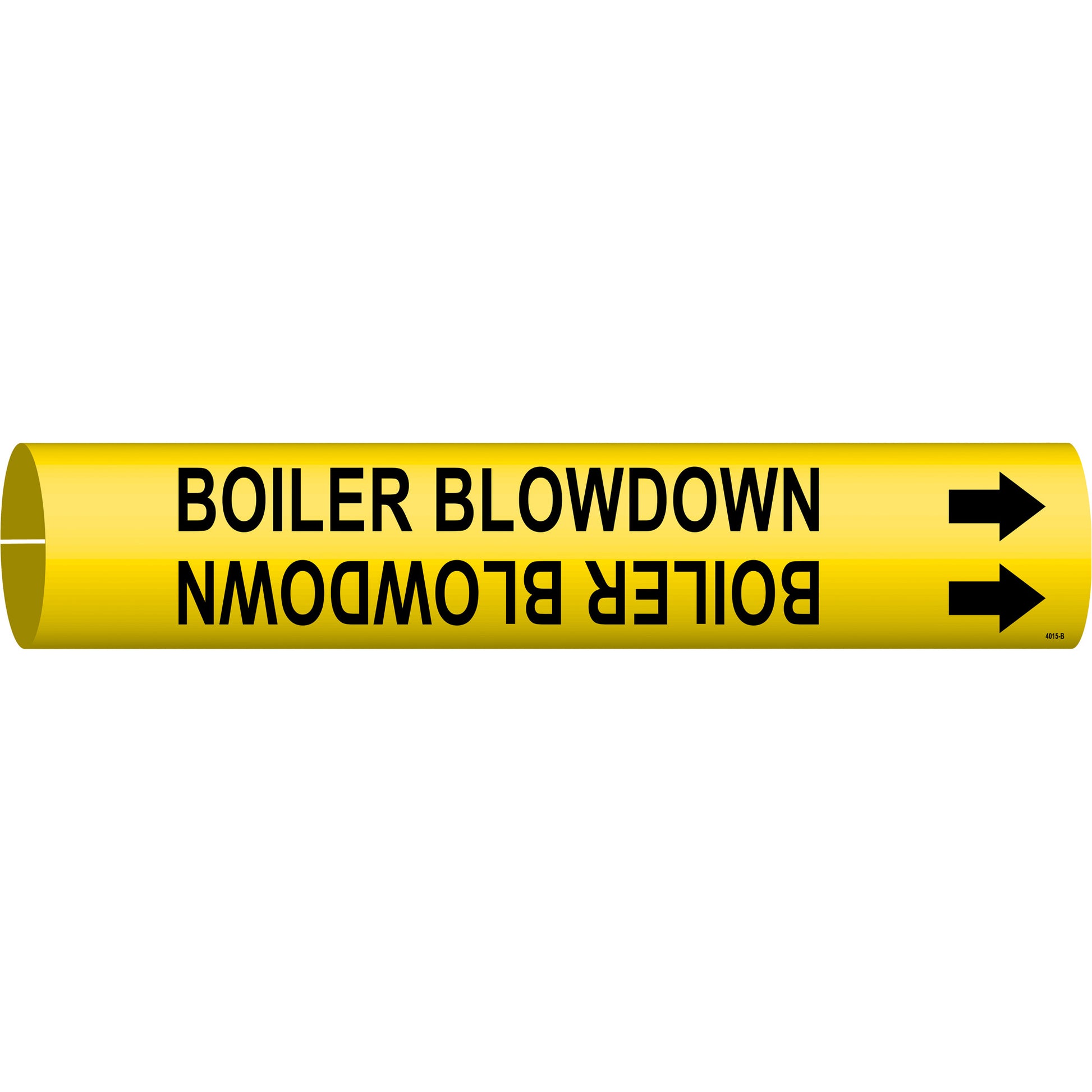 Brady "Boiler Blowdown" Pipe Marker, Snap-On, 7/8" H x 7/8" W, Black on Yellow