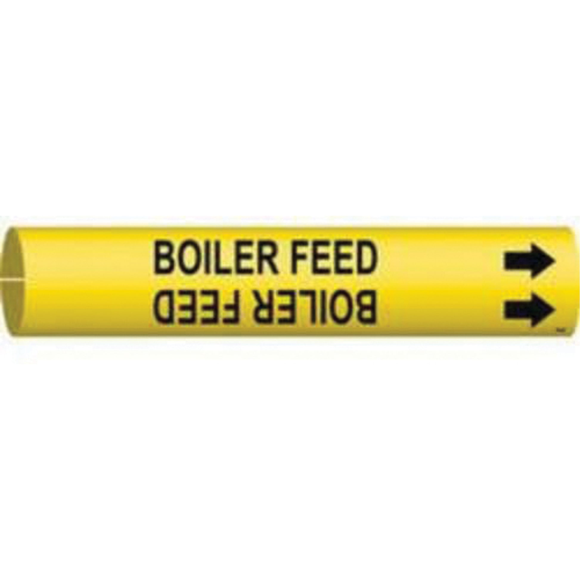 Brady "Boiler Feed" Pipe Marker, Snap-On, 13/16" H x 13/16" W, Black on Yellow